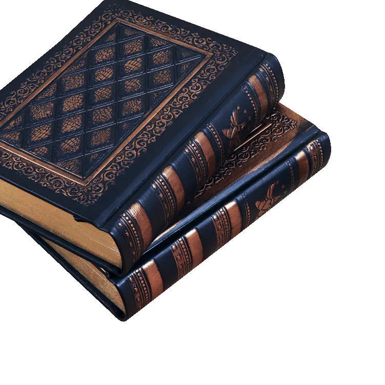 A4 embossed faux leather notepad with three-dimensional textured cover in bronze colour