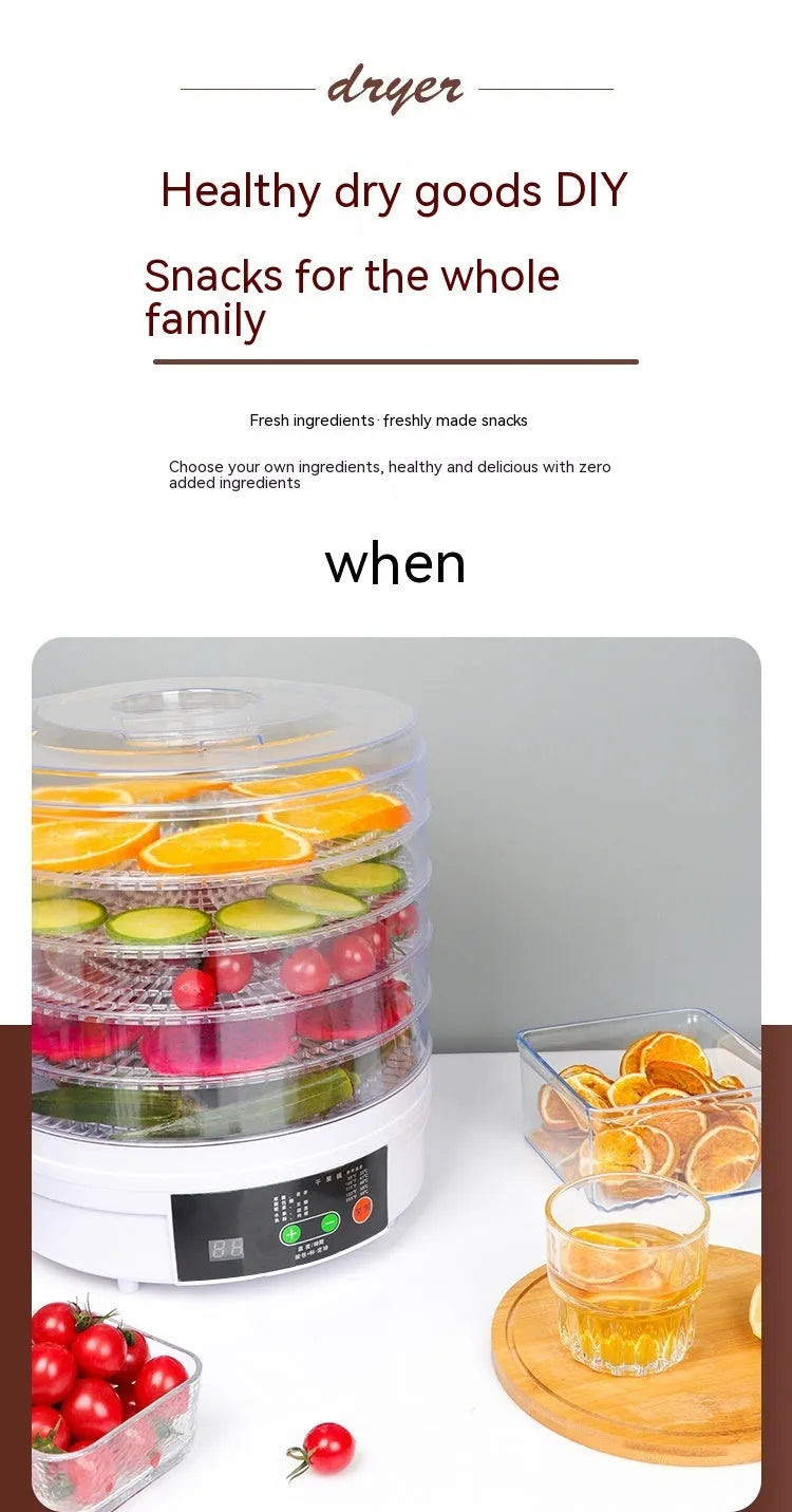 Five-layer household fruit dehydrator with UK plug and removable drying trays