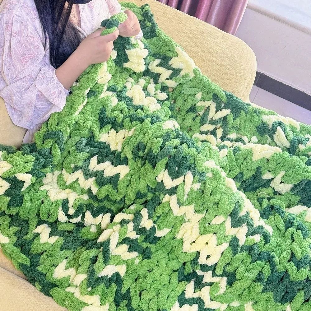 Coarse yarn chenille braided gravity blanket in modern simplicity style, available in multiple sizes and colours