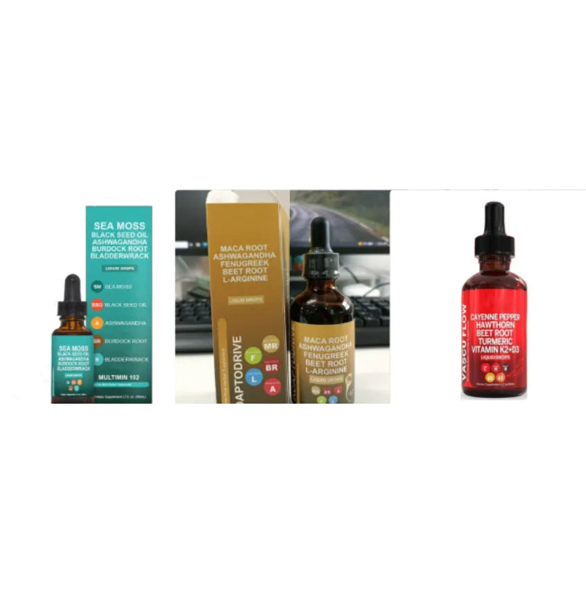 60ml bottle of vitamin D3 K2 hawthorn fruit supplement liquid drops with integrated dropper