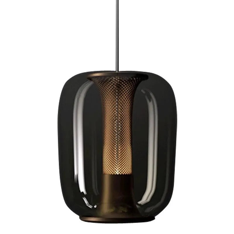 Minimalist glass dome chandelier in transparent, cognac or smoky grey colour