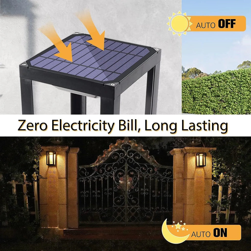 Chinese style solar-powered outdoor wall lamp with plastic housing for garden courtyard lighting