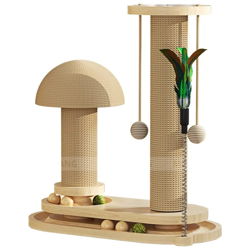 Solid wood cat turntable scratching post climbing frame furniture in multiple design options