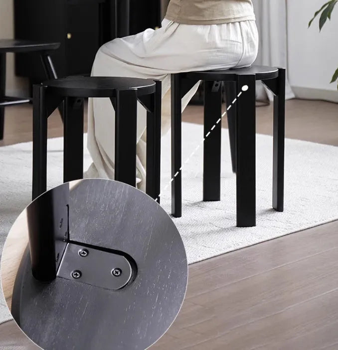 Stackable round metal dining stool in modern design with four colour options