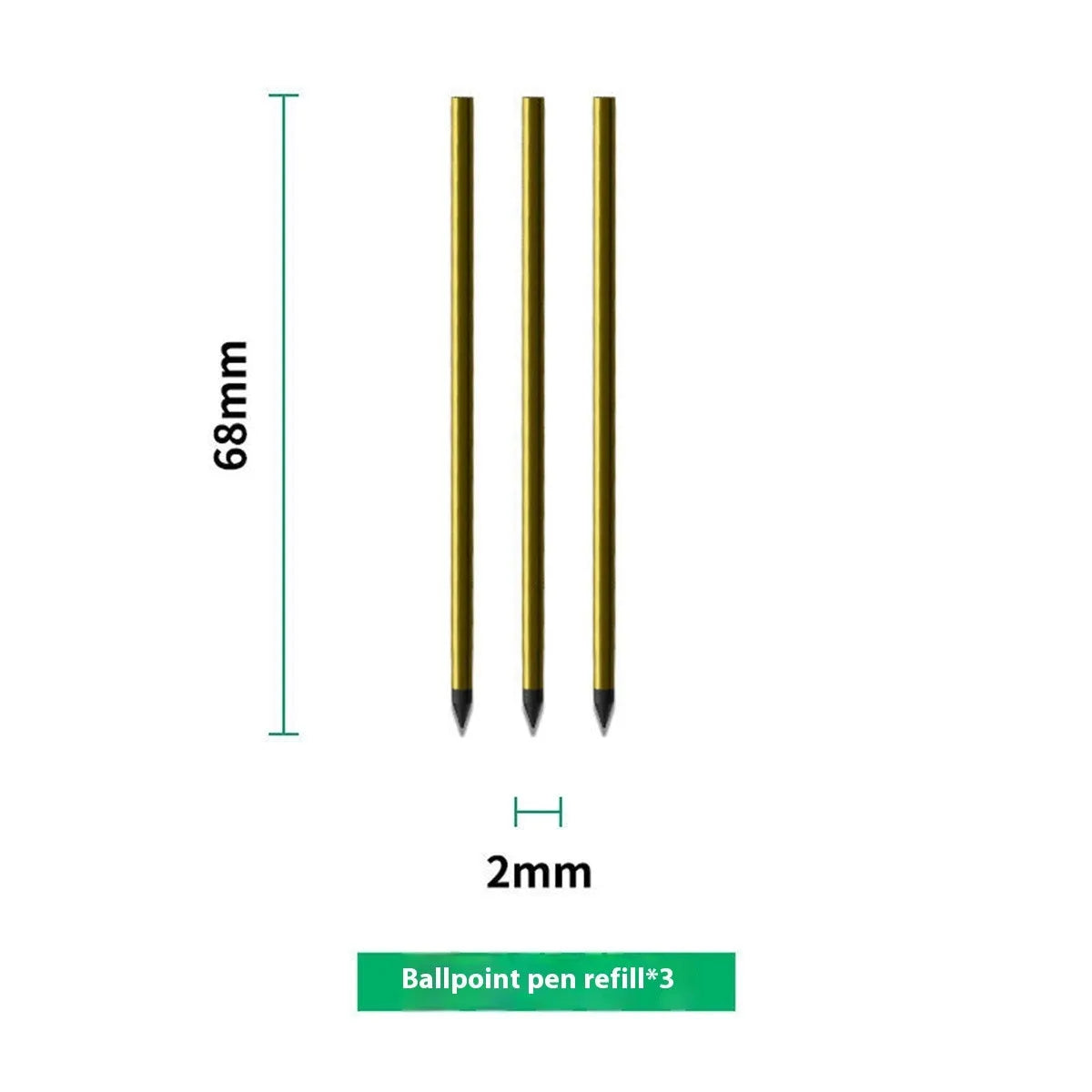 Pack of loose leaf notebook refills with six-hole punched paper and three metal-cored pen refills