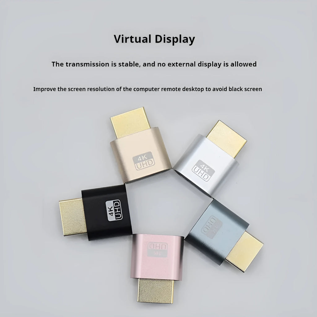 26.5mm graphics card virtual display dongle with HDMI interface in gold finish