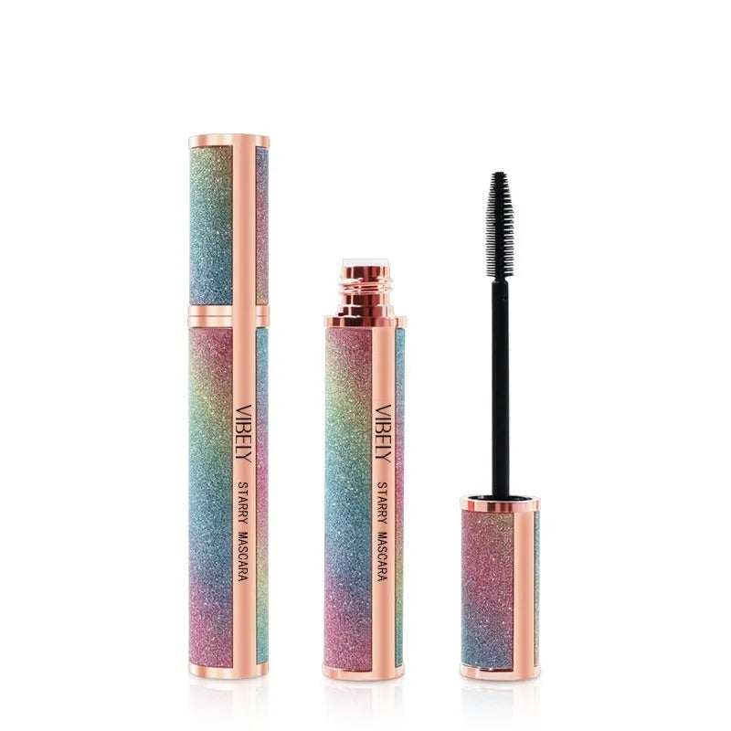 Black waterproof mascara tube for long thick eyelashes with durable curl