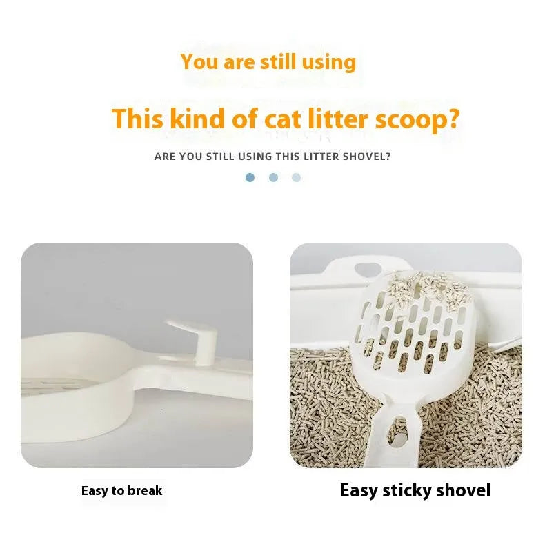 Black alloy metal cat litter scoop showing 0.8cm gap spacing between tines