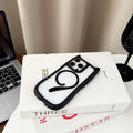 Transparent acrylic TPU phone case for iPhone 17 series showing two-in-one design