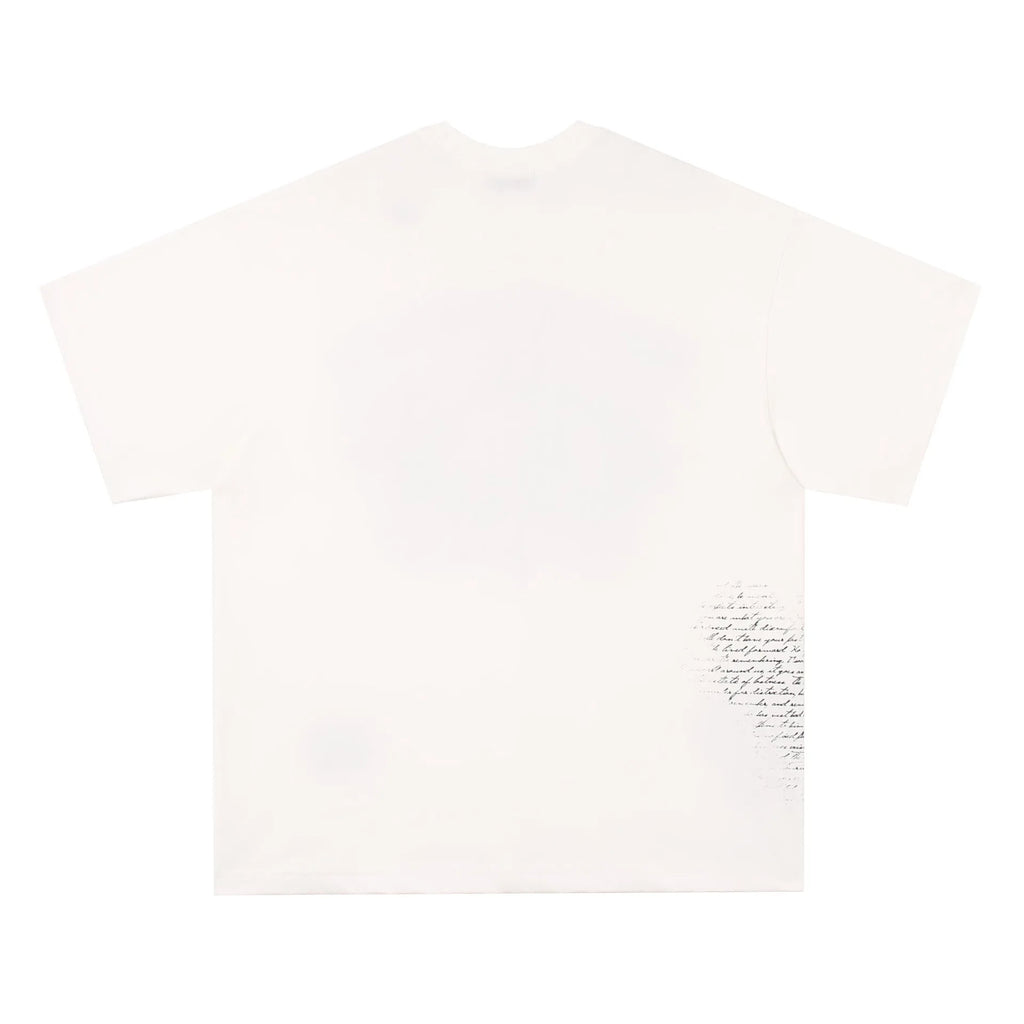 Black or white cotton T-shirt with retro hip hop gothic style letter print on the front.