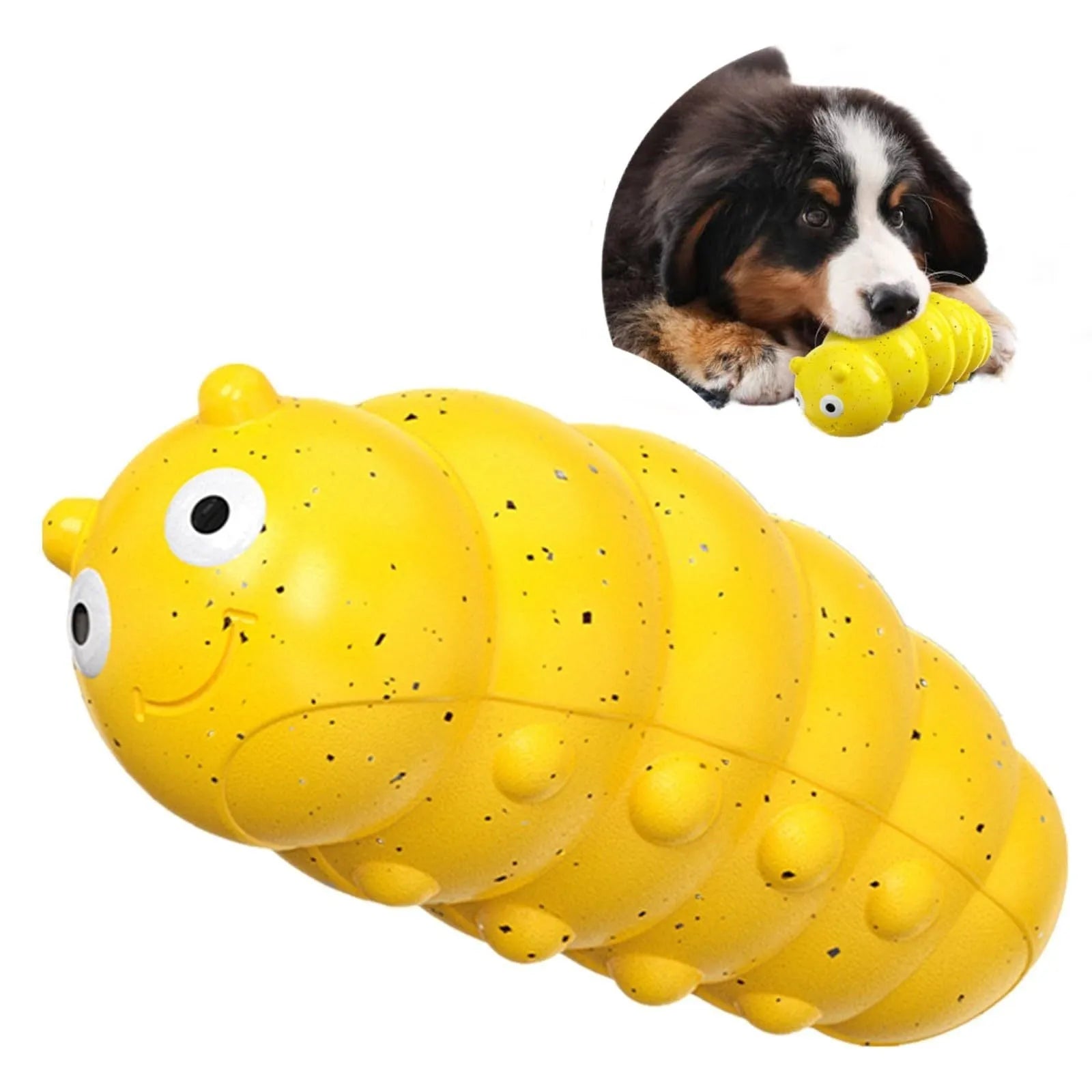Green indestructible squeaky dog chew toy for aggressive chewers, food grade material, medium size