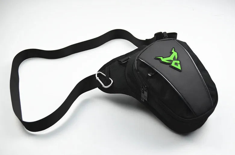 Motorcycle leg bag made of 1200D Oxford cloth in red colour with adjustable straps
