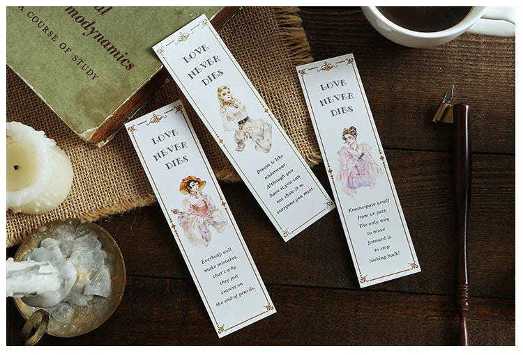Creative art paper bookmark set 40x150mm 350g thick white cardboard 30 sheets assorted designs