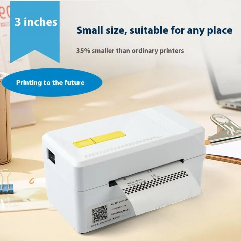 FlashLabel Thermal Express Order Label Printer unit with USB cable on a desk