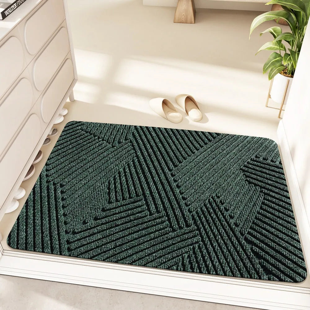 Alien-shaped entrance carpet with cartoon pattern in green colour, 60x90cm diatom oil floor mat