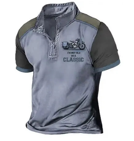 3D printed golf polo shirt in loose fit pullover style with solid colour and dimensional printing