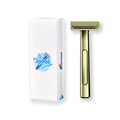 Double-layer half-blade knife holder manual suspension head shaver in silver metal finish