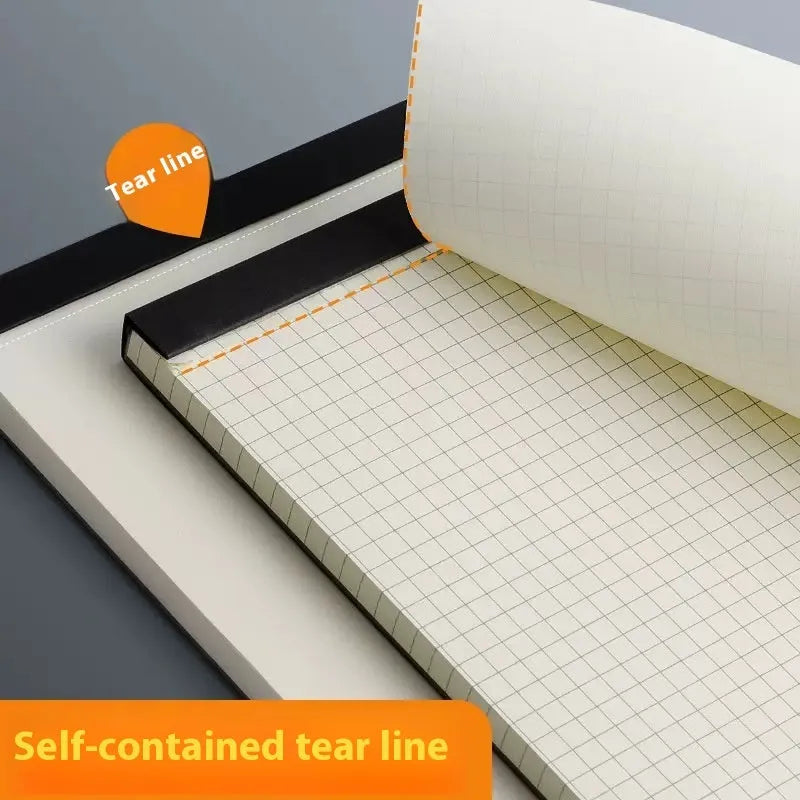 Writing pad notebook in A5, B5 and A4 sizes with 80 sheets of thickening wood-free paper