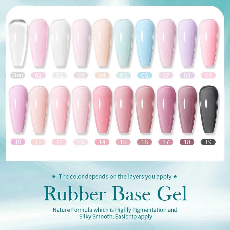 Transparent phototherapy gel polish bottle 15ml for shaping and reinforcement, multi colour options RB01 to RB019