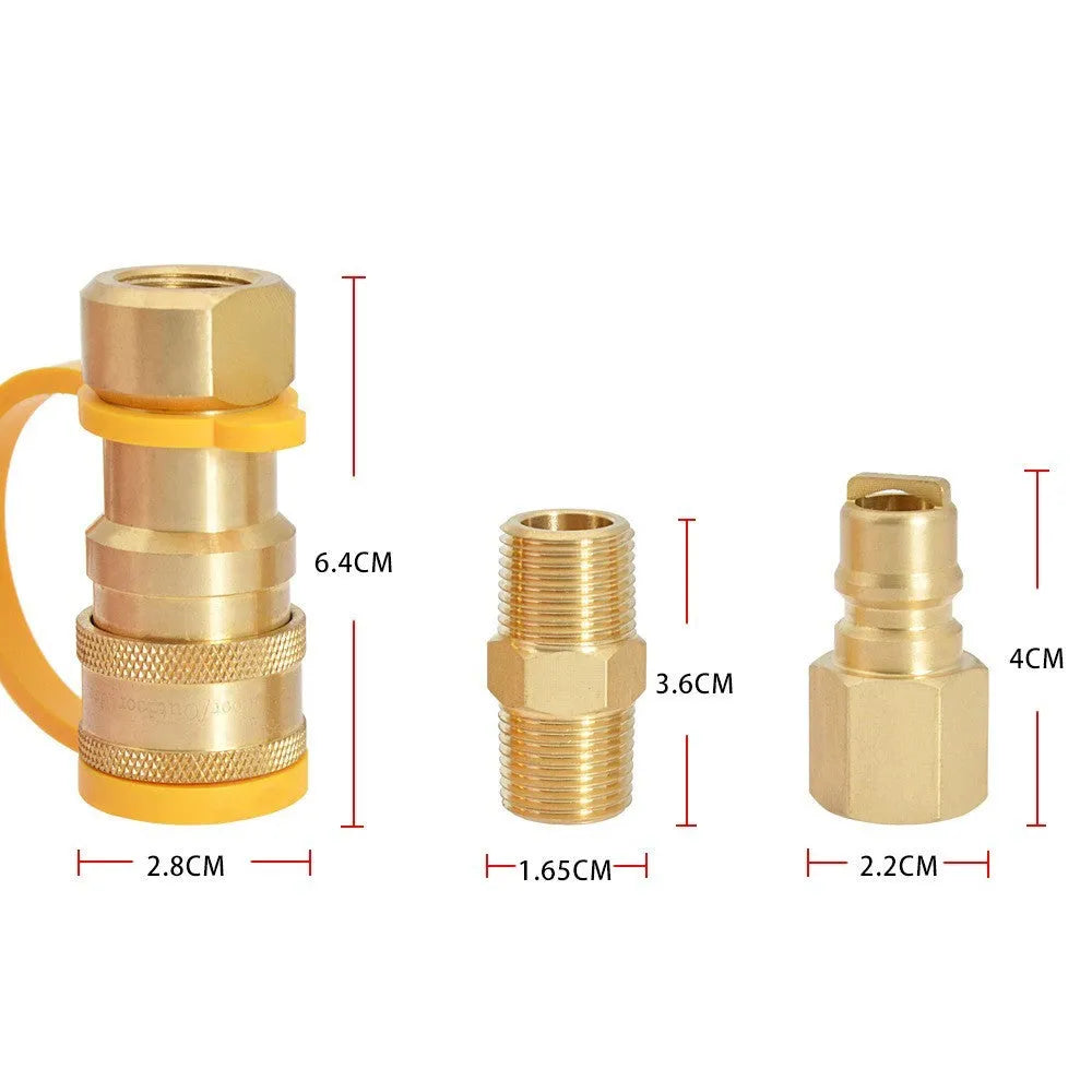 Brass gas propane conversion charging connector with 3/8 thread for tank refilling