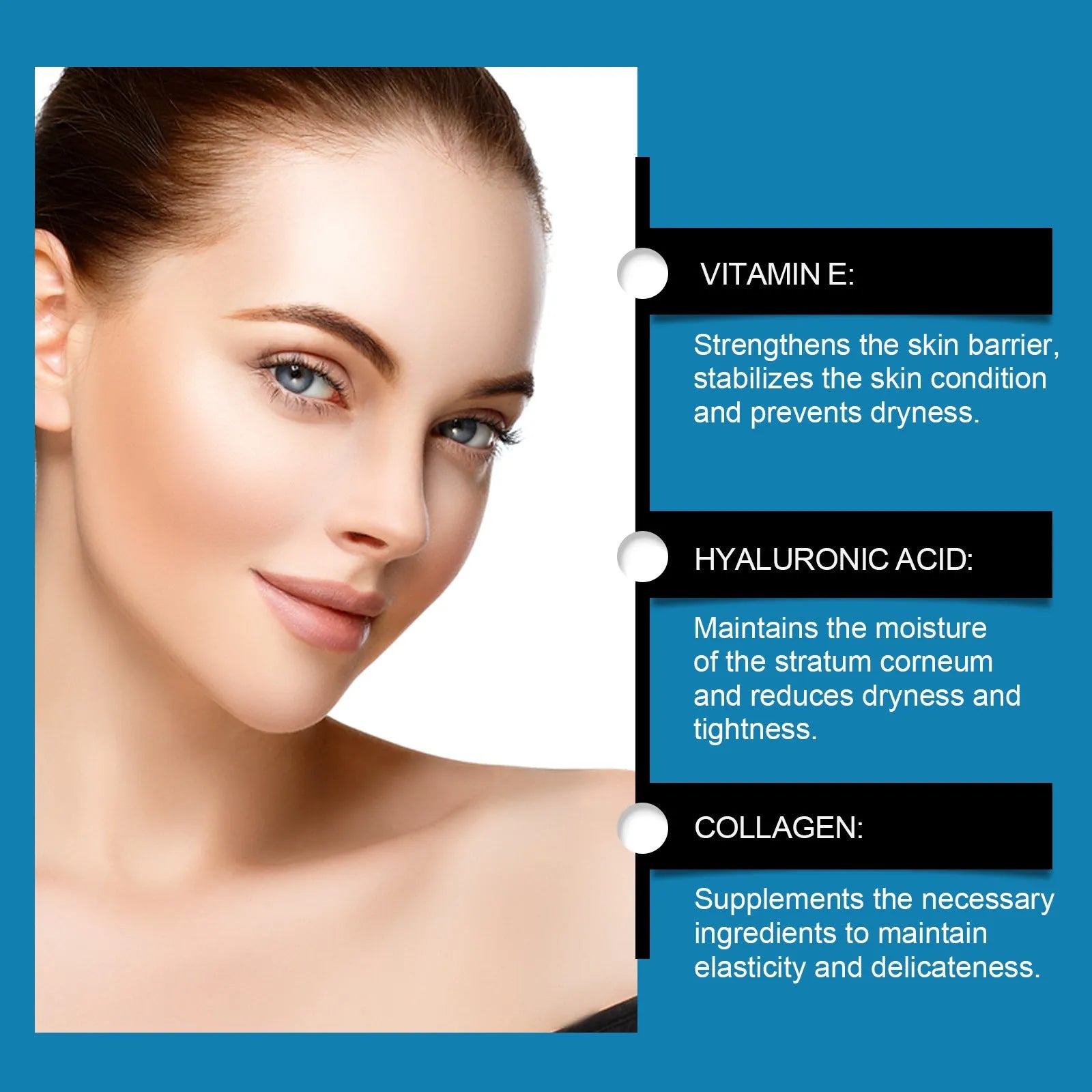 Forehead patch with hyaluronic acid collagen and aloe extract on skin non-woven fabric