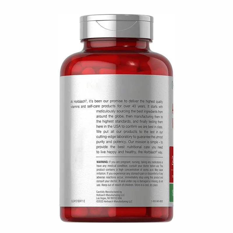 Bottle of apple cider vinegar capsules containing 150 tablets.