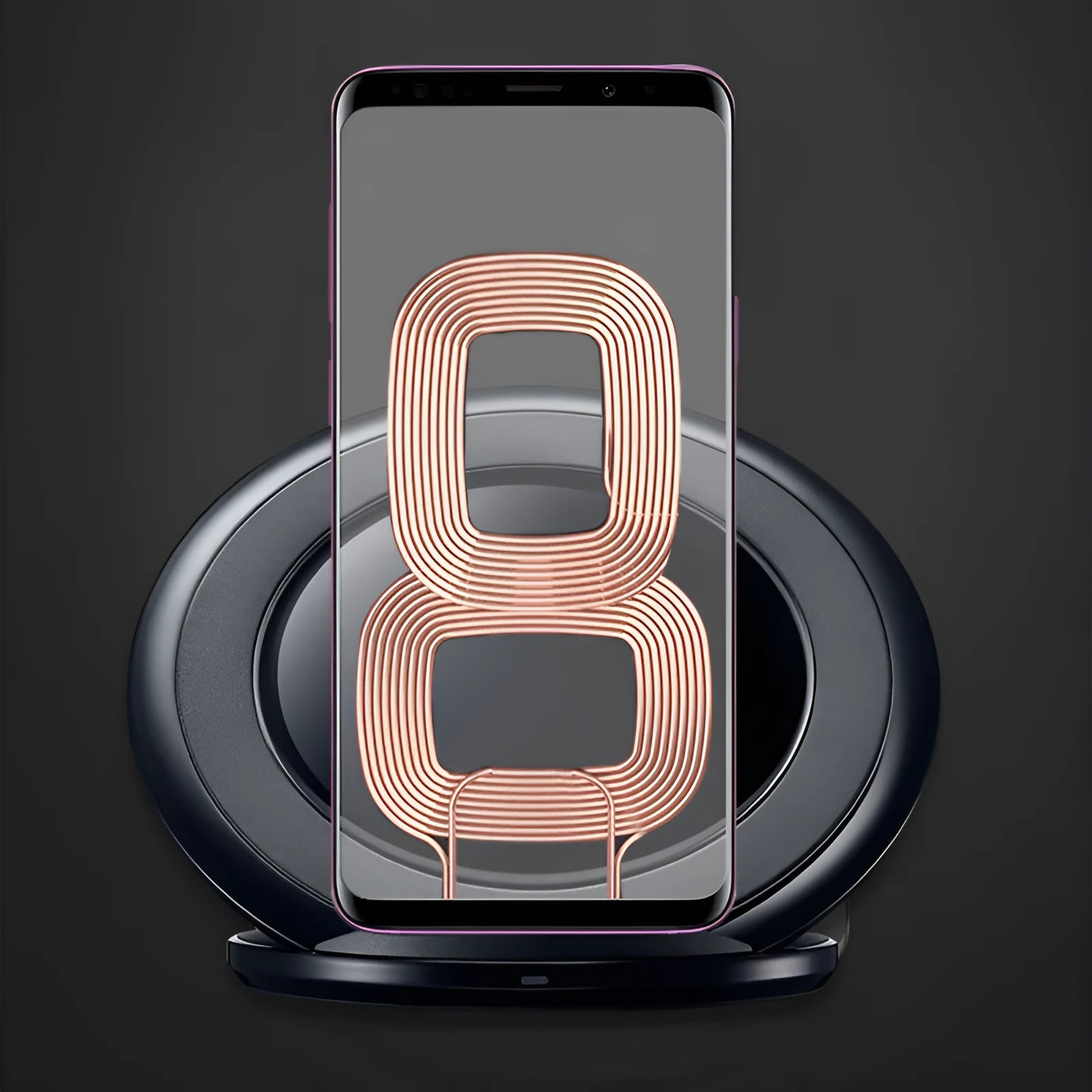Qi wireless charging pad for Galaxy Note Edge showing black and white colour options with USB connection