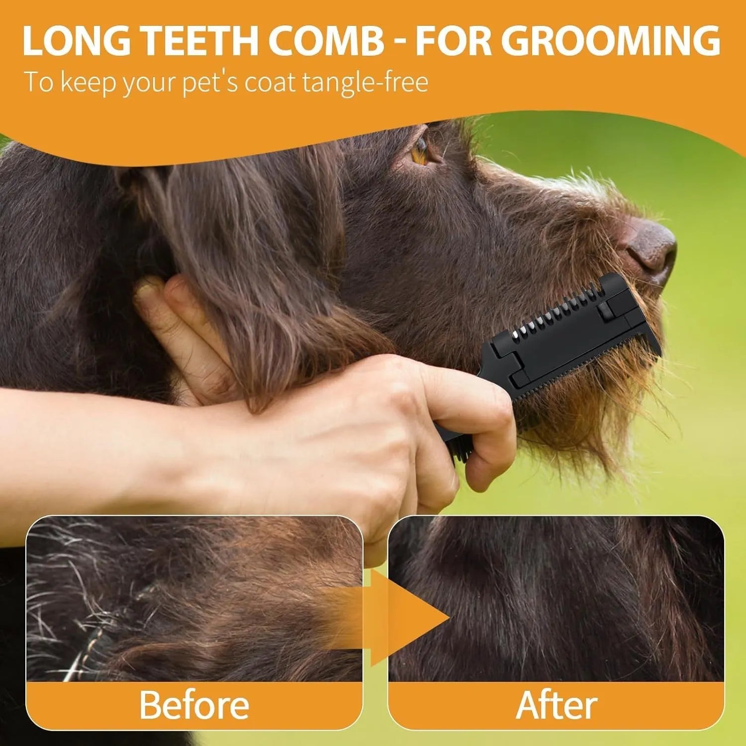 2-in-1 pet razor comb for dog and cat grooming with spare blades