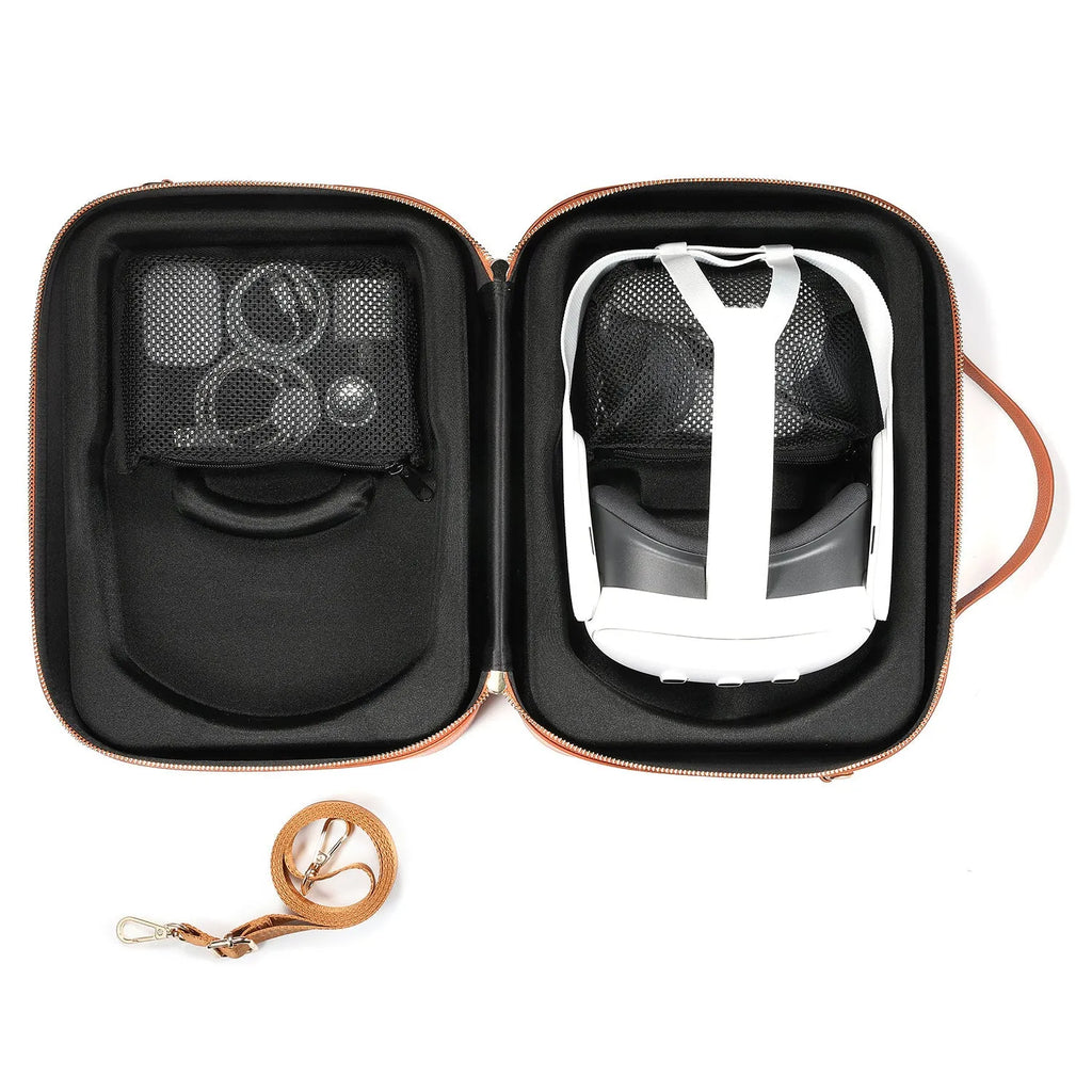 Vision Pro MR glasses storage box in black superfiber construction showing 32.5 cm dimensions