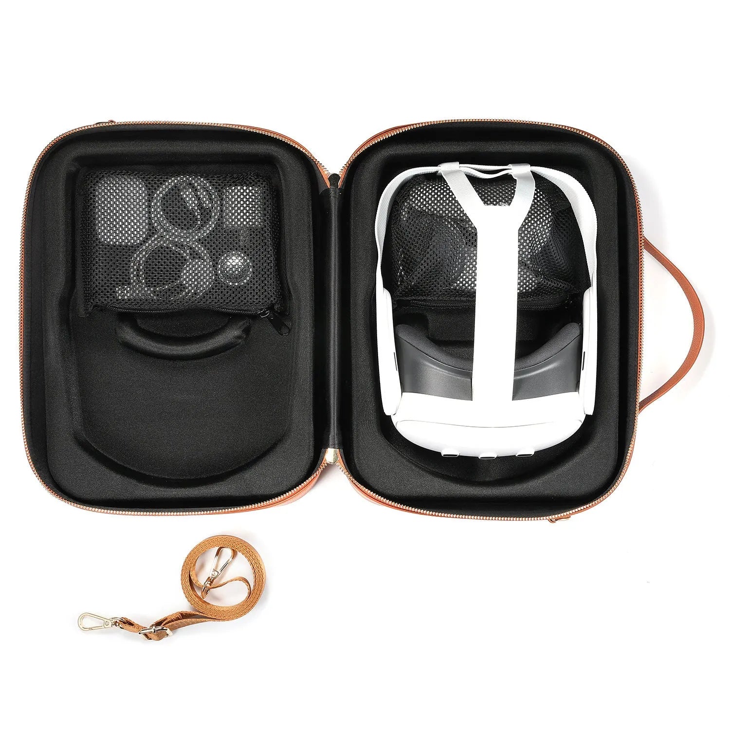 Vision Pro MR glasses storage box in black superfiber construction showing 32.5 cm dimensions