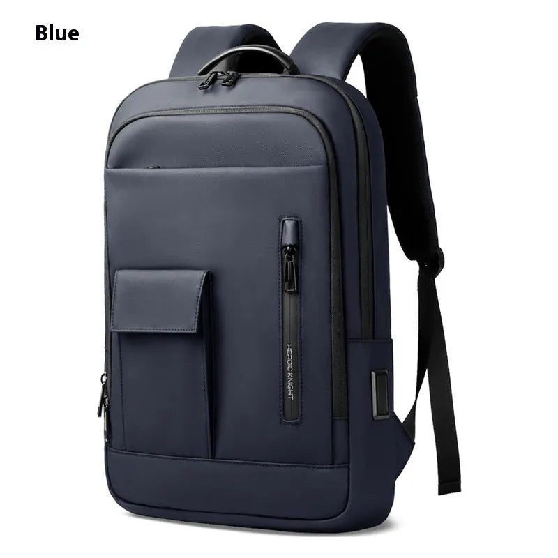 Lightweight Oxford cloth men's backpack in solid colours with sewing line detailing