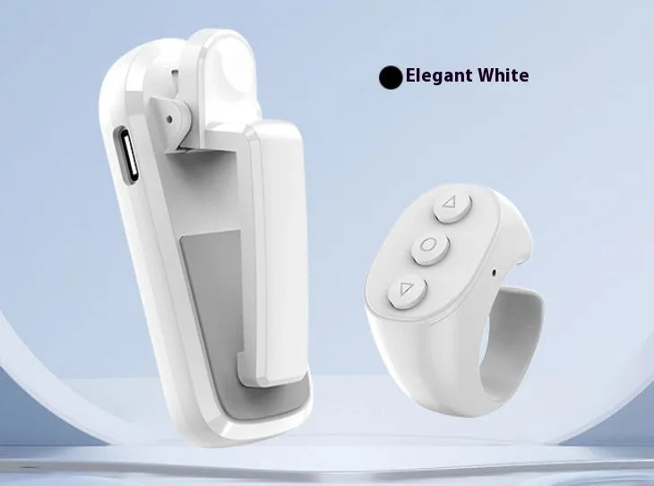Smart wireless page turner remote control for tablets with clicker devices in black, white, and pink ABS plastic