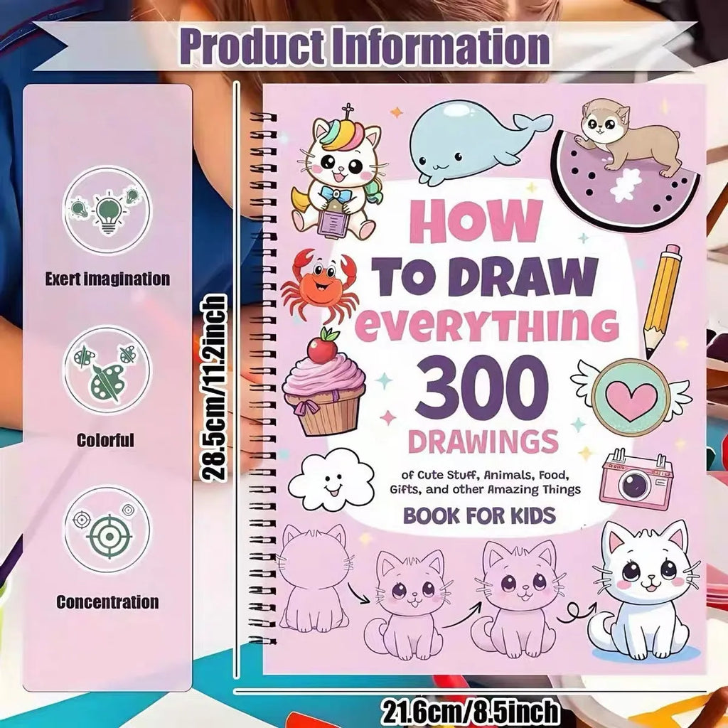 How To Draw Everything Painting Book with decomposition drawing guide on coated paper