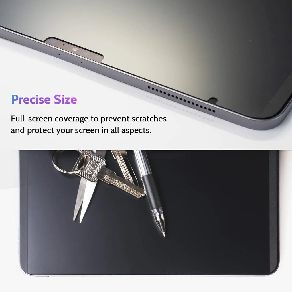 Magnetic suction anti peeping privacy film for iPad with paper-like PET texture and storage clip.