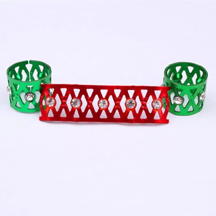Hollow jeweled aluminum hair ring in seven colours for unisex wig decoration