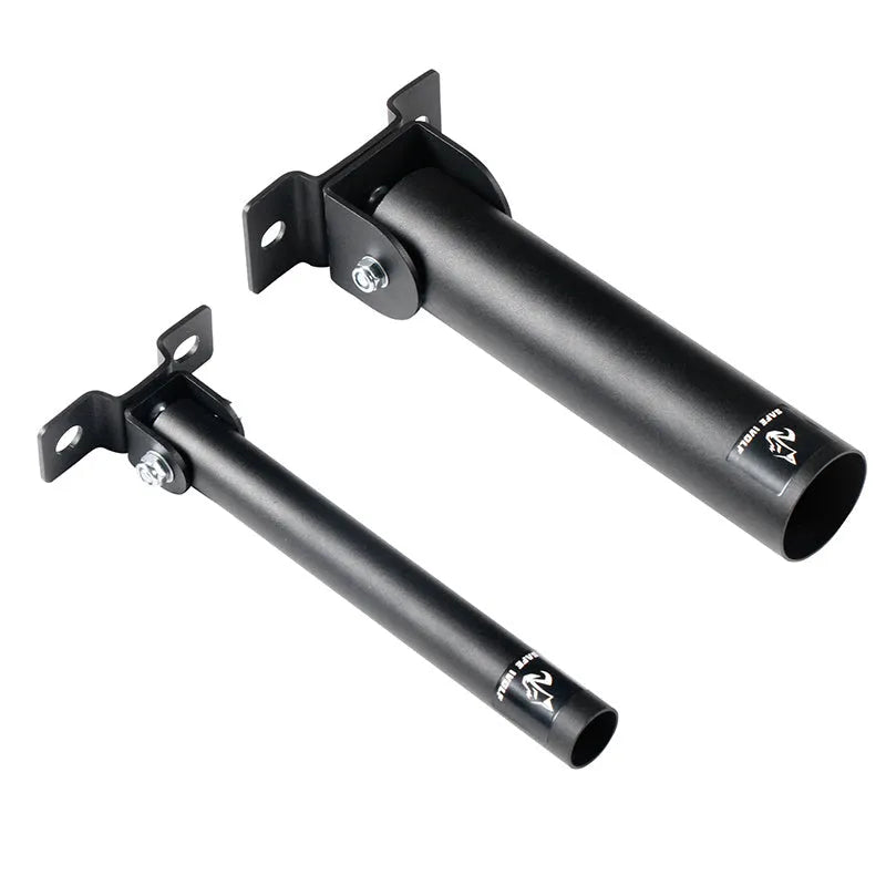 Wall-mounted steel barbell rod rack with 25 tubes, includes expansion screws for installation