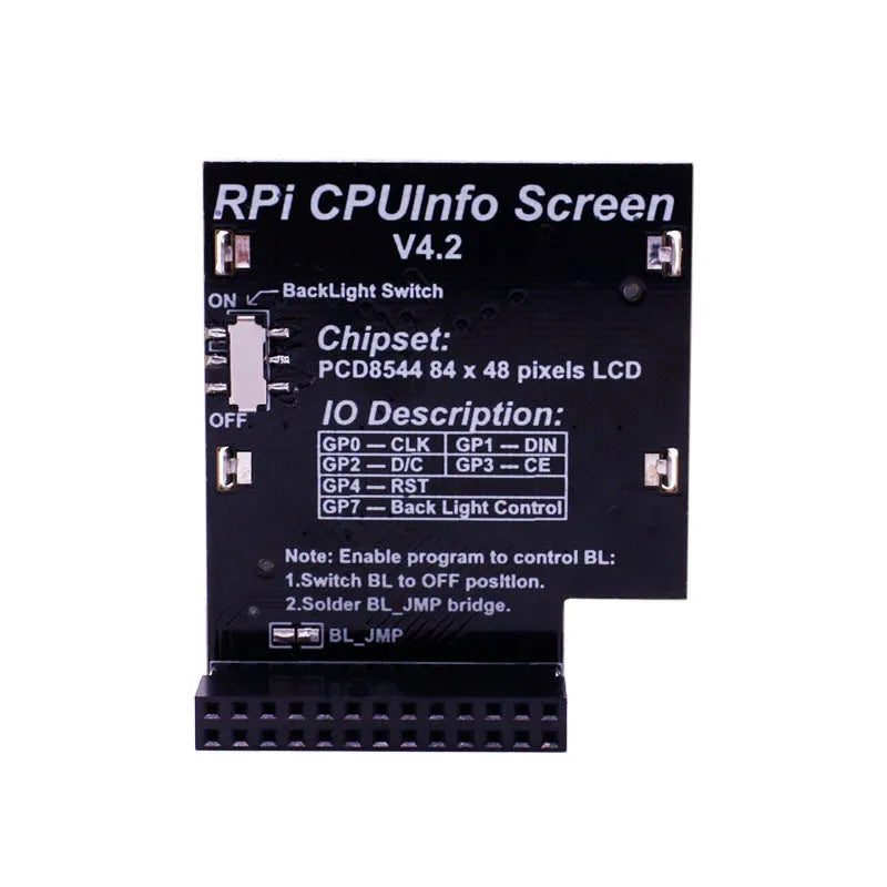1.6 inch LCD display screen for Raspberry Pi CPU monitoring with backlight switch