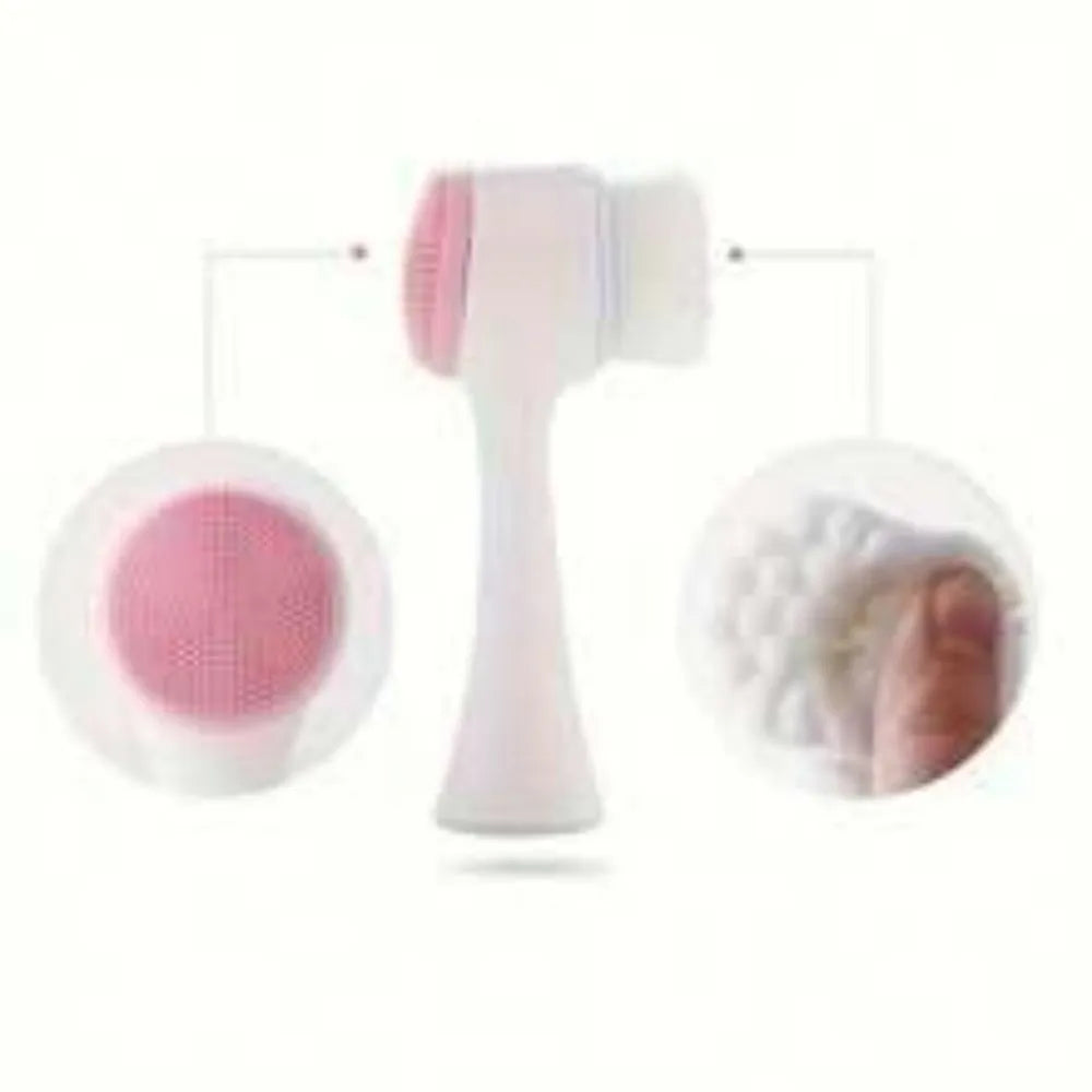 Blue and pink pet paw brush grooming tool for dogs and cats