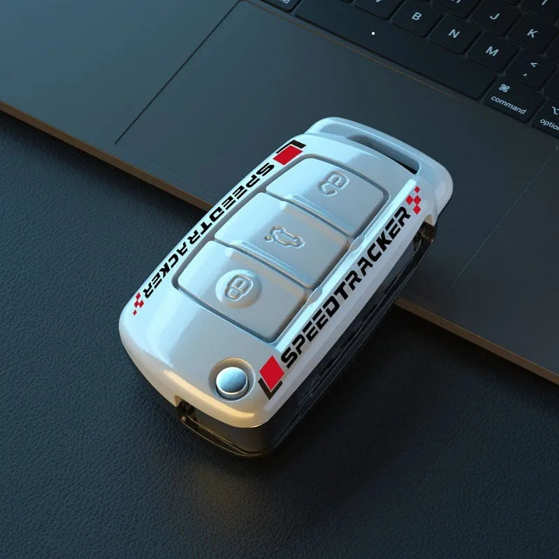 Carbon fibre style car key cover mirror finish protection feilin material white carbon colour