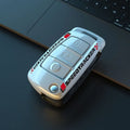 Carbon fibre style car key cover mirror finish protection feilin material white carbon colour