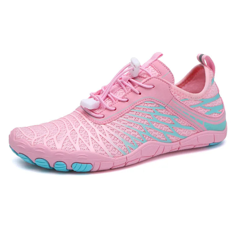 Outdoor fashion sports upstream shoes in multiple colours with lace-up front and rubber soles
