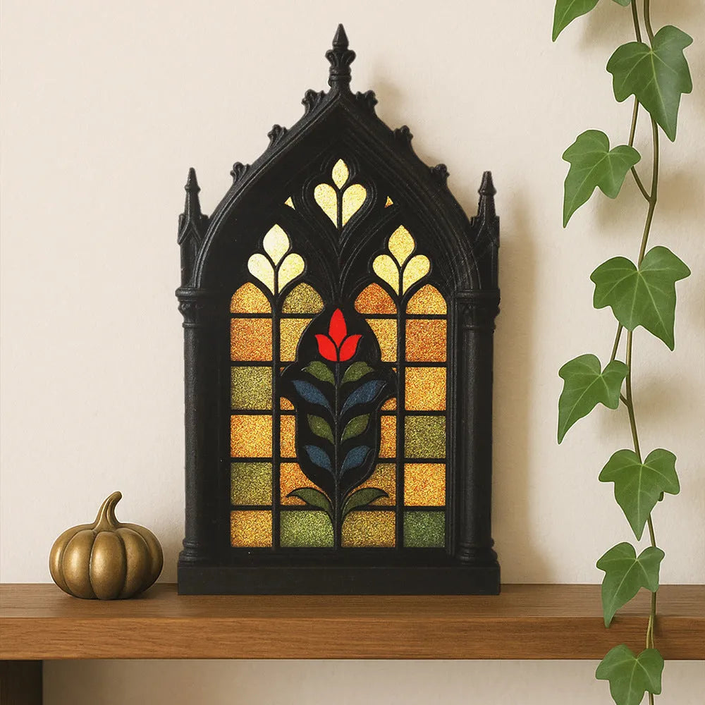 Black wooden Gothic style door frame wall mounted storage rack in three sizes