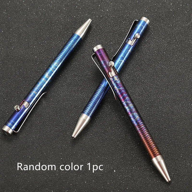 Titanium alloy gun bolt handle ball pen in phantom colour with 122mm length