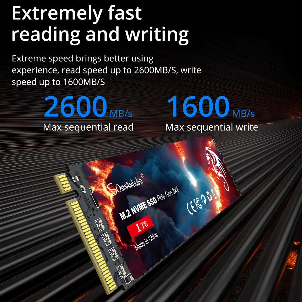 M.2 NVMe solid state drive for desktop computers with PCIe 3.0 interface