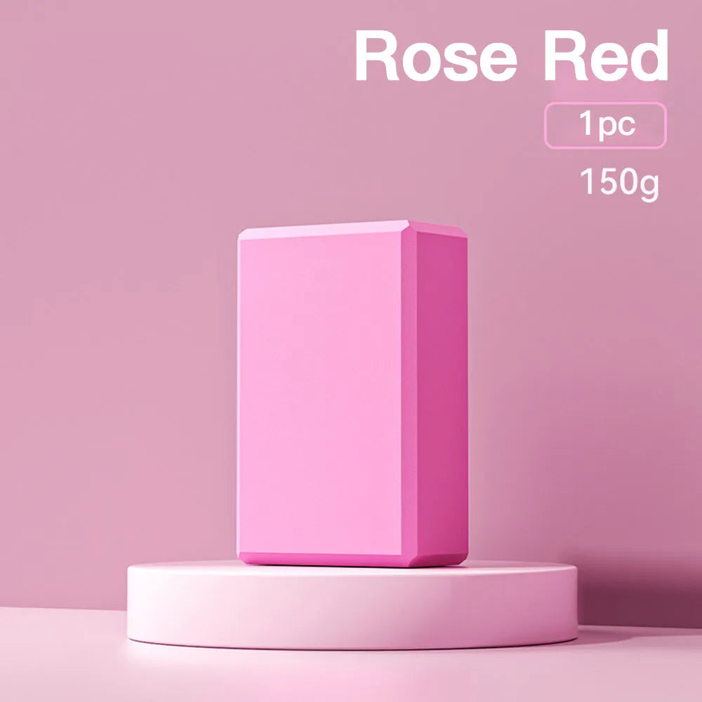 Solid-colour high-density EVA foam yoga block for exercise support