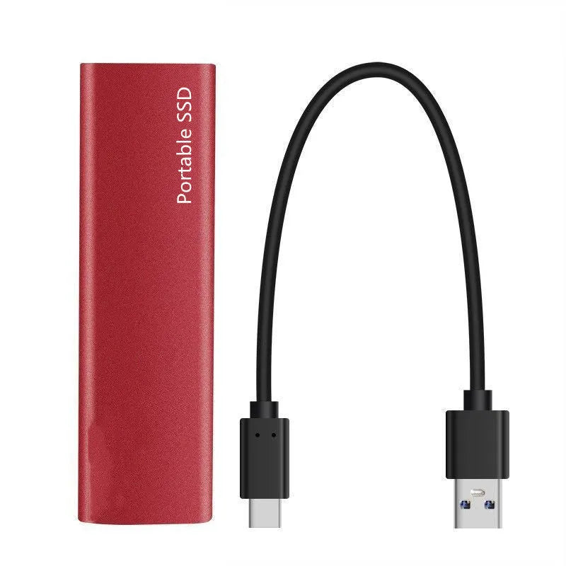 Ultra-thin metal mobile solid state drive in red, black, blue and silver colour options