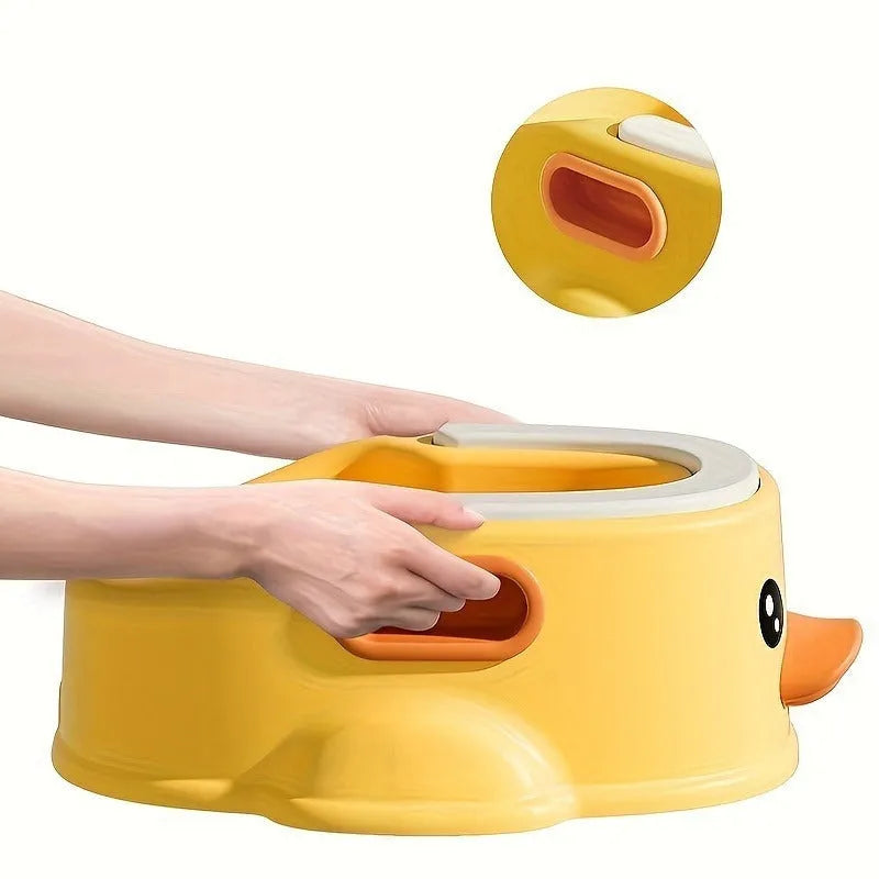 Blue duck-shaped PVC bathtub for washing a small dog or cat.