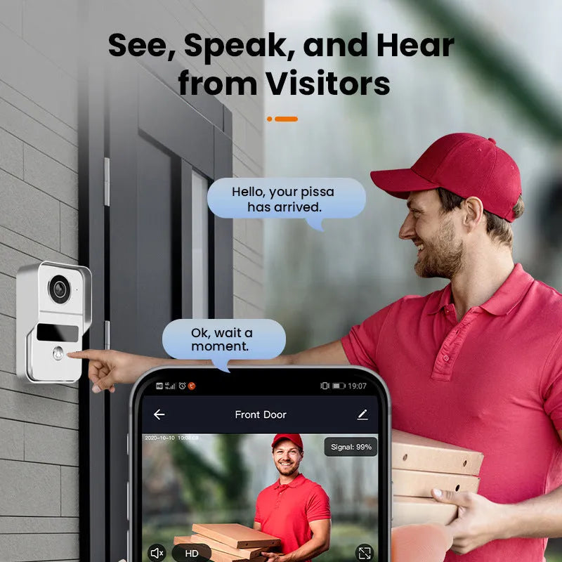 1080P video intercom doorbell system with colour HD camera and 7-inch or 10-inch display options