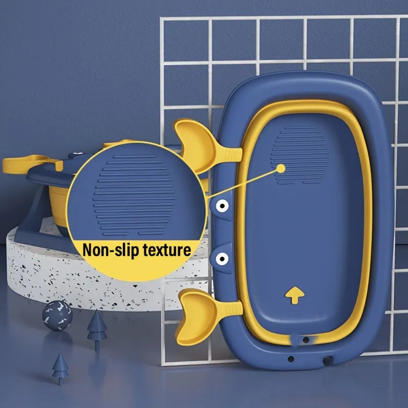 Blue foldable portable pet tub for washing cats and small dogs