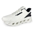 Men's low-top black mesh sports sneakers with white sole and lace-up closure on a white background